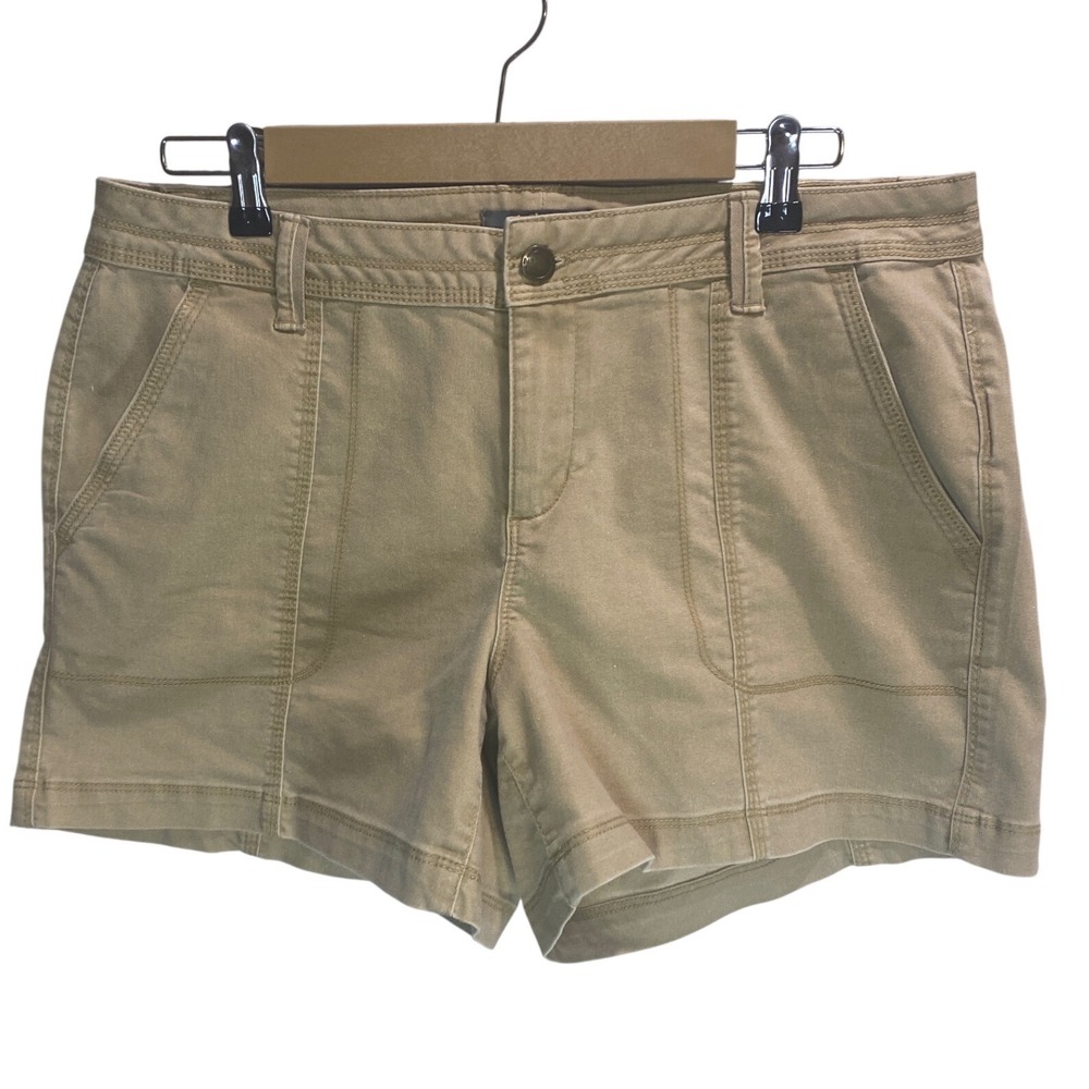 Natural Reflections Khaki Utility Shorts Size 14 Tan Cotton Blend Casual Summer